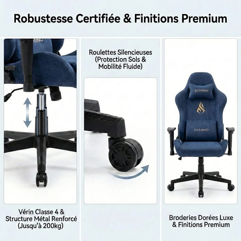 Chaise Gaming Ergonomique avec Repose-Pieds - Fauteuil Bureau Respirant Inclinable 150°