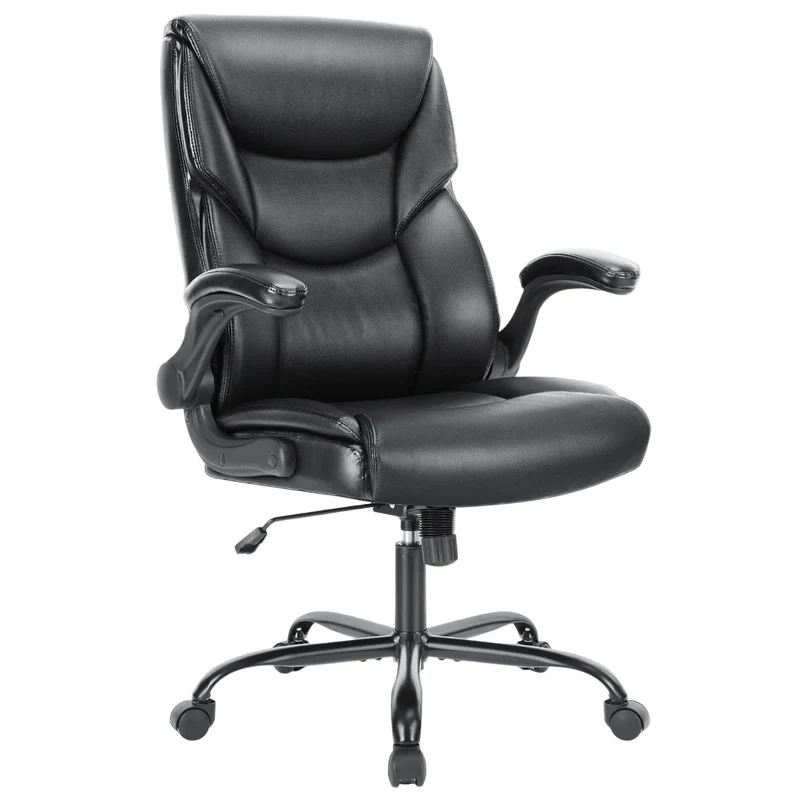Fauteuil de Bureau Ergonomique Exécutif avec Support Lombaire et Accoudoirs Rembourrés