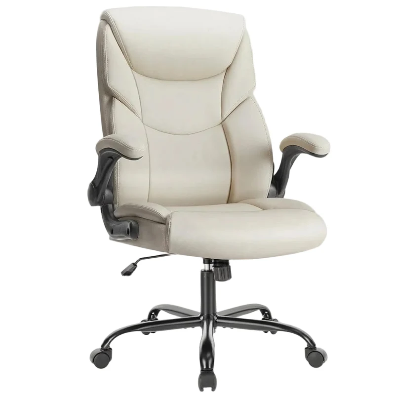 Fauteuil de Bureau Ergonomique Exécutif avec Support Lombaire et Accoudoirs Rembourrés
