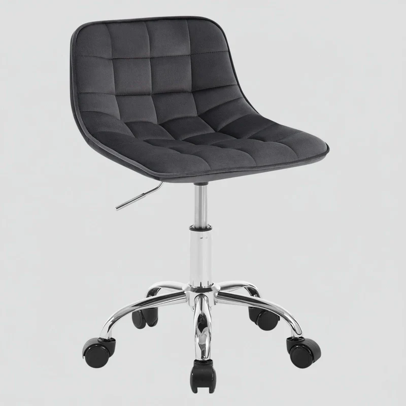 Chaise de Bureau Pivotante en Velours avec Dossier Ergonomique et Réglage en Hauteur