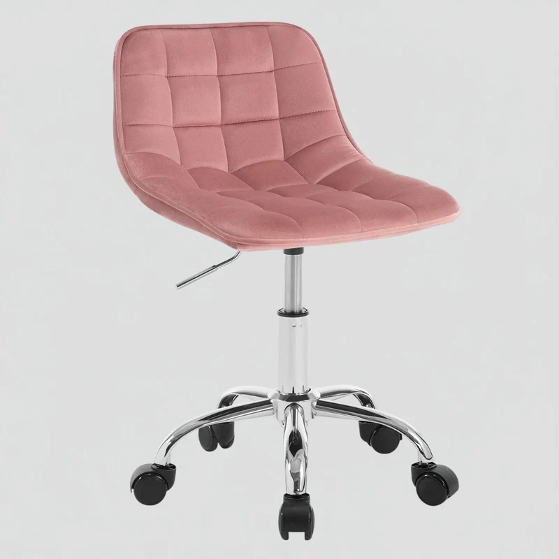 Chaise de Bureau Pivotante en Velours avec Dossier Ergonomique et Réglage en Hauteur