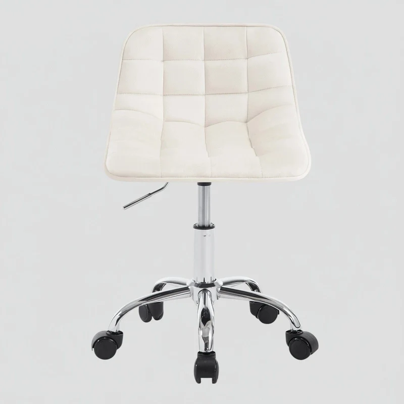 Chaise de Bureau Pivotante en Velours avec Dossier Ergonomique et Réglage en Hauteur