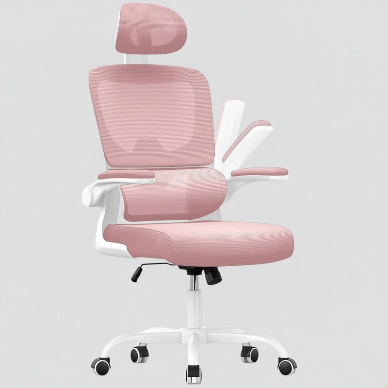 Chaise Ergonomique de Bureau avec Accoudoirs Rabattables et Dossier Respirant Réglable en Hauteur