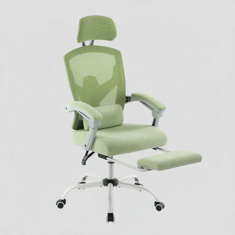 Chaise Ergonomique de Bureau avec Repose-Pieds Rétractable - Support Lombaire Réglable