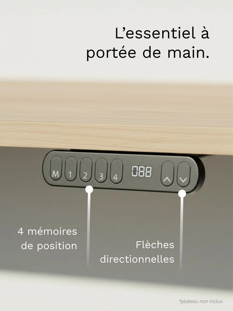 Start 2 | Pieds de Bureau Électrique Réglable en Hauteur - 2 moteurs