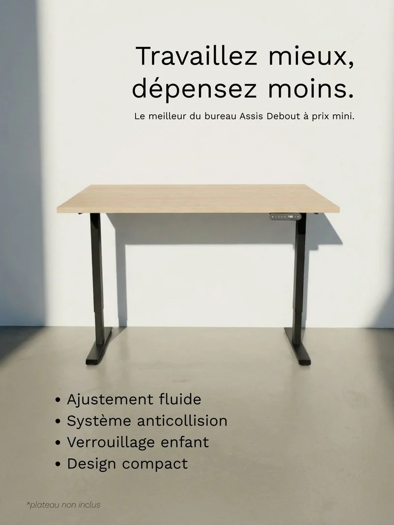 Start 2 | Pieds de Bureau Électrique Réglable en Hauteur - 2 moteurs