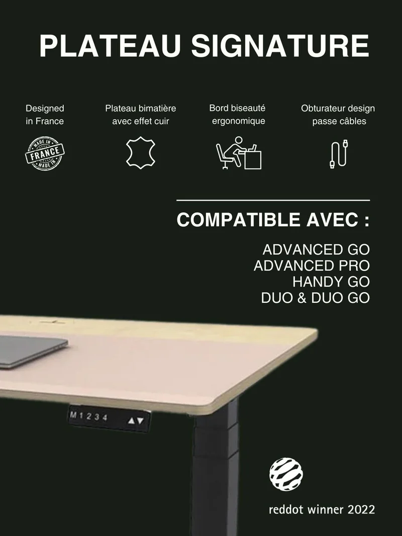 Signature | Plateau de Bureau Naturel Bi-matière