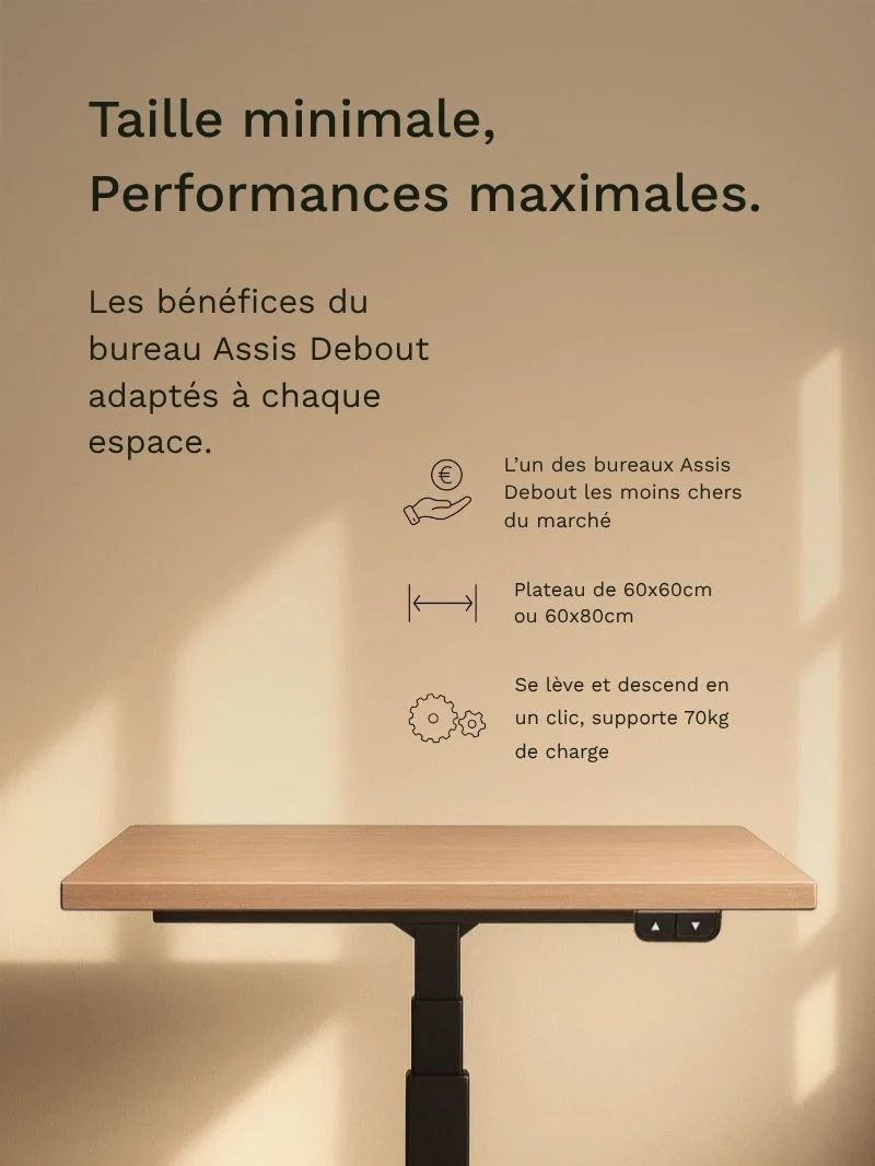 Mini Plus | Pieds de Bureau Électrique Réglable en Hauteur