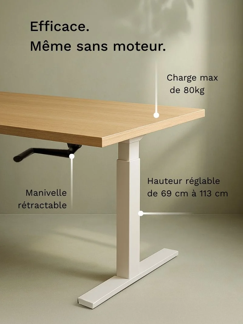 Handy Go - Plateau Essential | Bureau Assis Debout Manuel