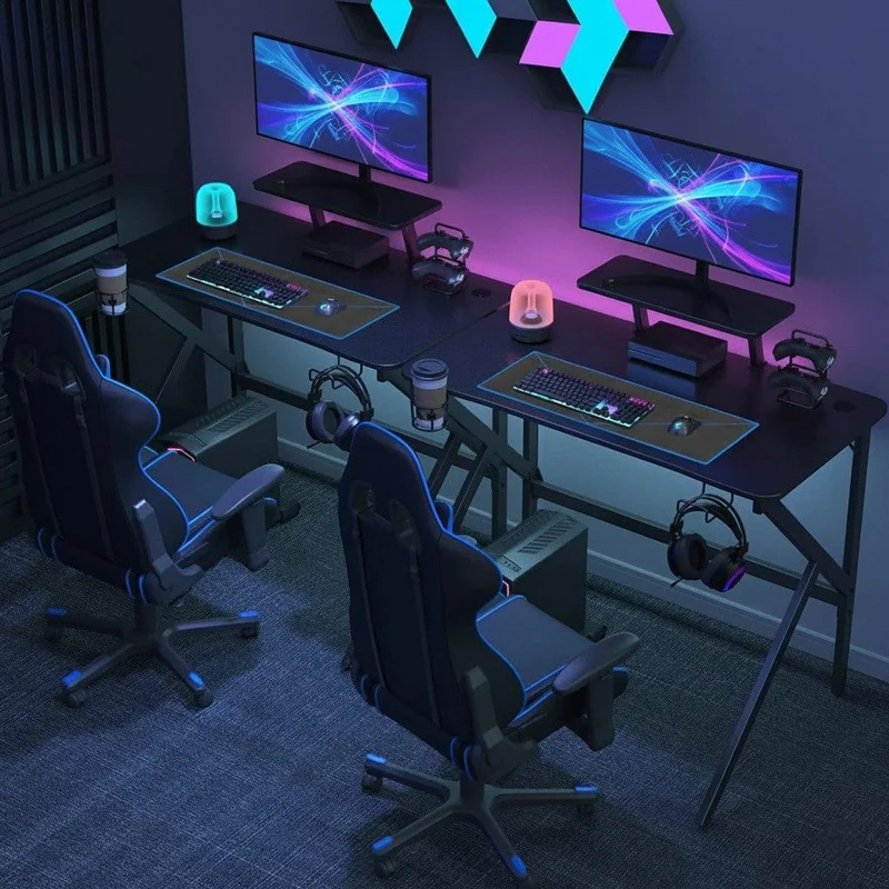 Bureau Gaming Ergonomique avec Support Moniteur Amovible - 100cm