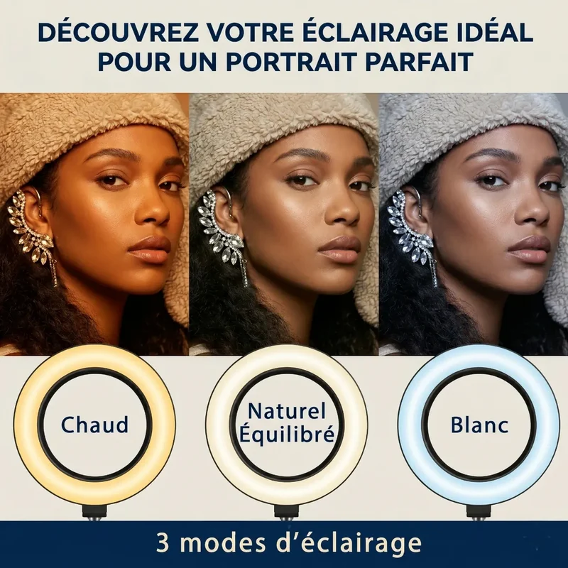 Support téléphone LuminaFlex Pro - Bras articulé en Alu pour Bureau et lit - Posture parfaite et éclairage Ring Light