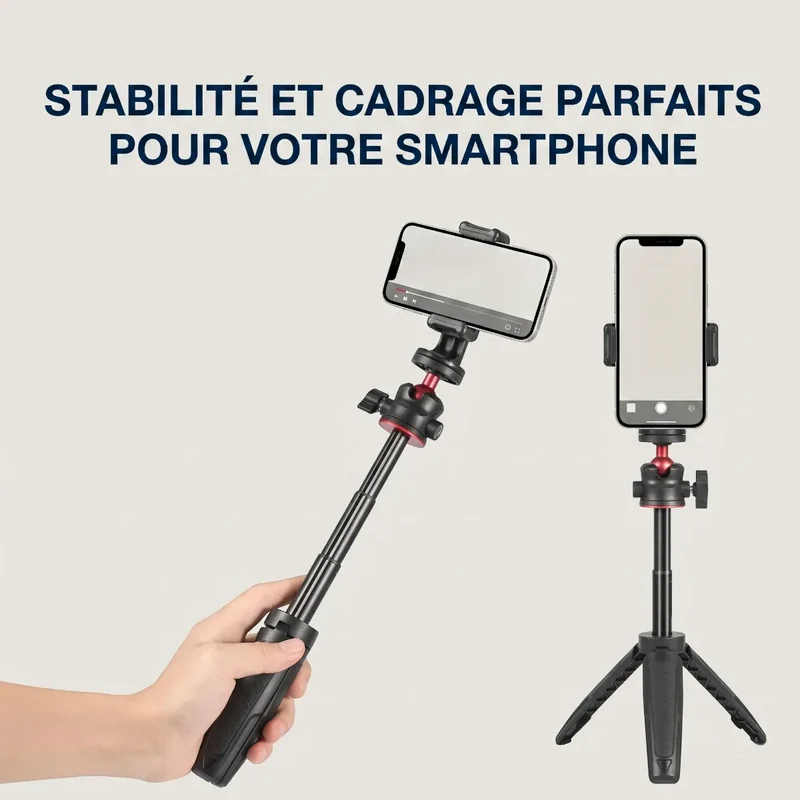 Trépied Téléphone CosyPod Elite Aluminium Pied Télescopique - Cadrage parfait & Posture ergonomique
