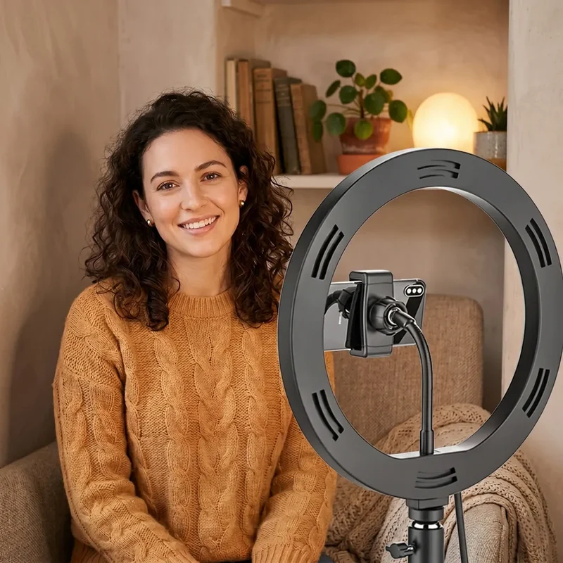 Trépied Téléphone Ring Light HaloDesk en Acier pour Bureau - Cadrage Photo Parfait