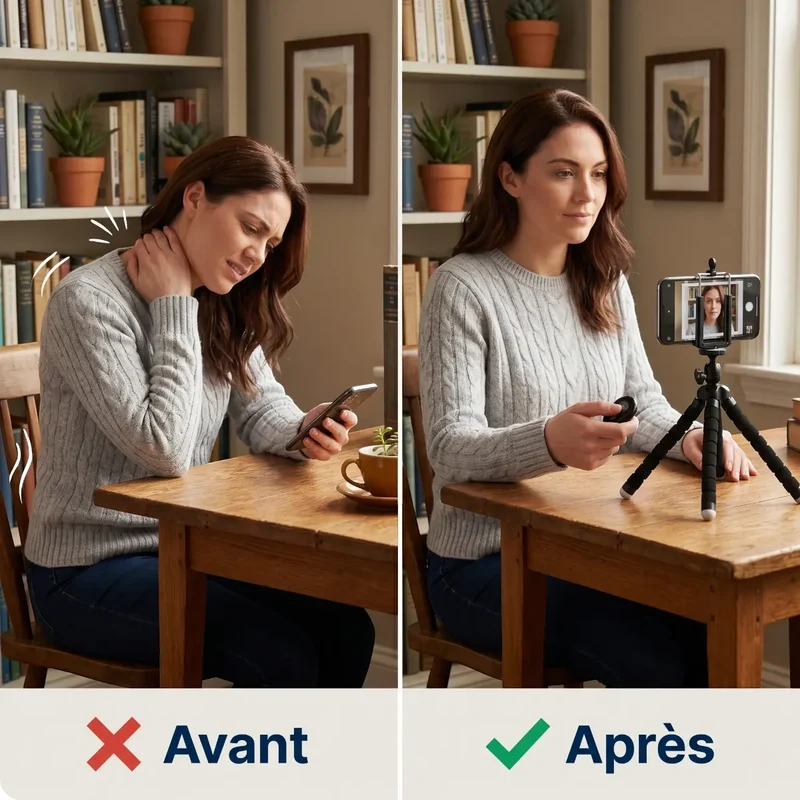 Trépied Téléphone CosyPod Flex Mini en Polymère Souple : Cadrage Parfait & Posture Ergonomique
