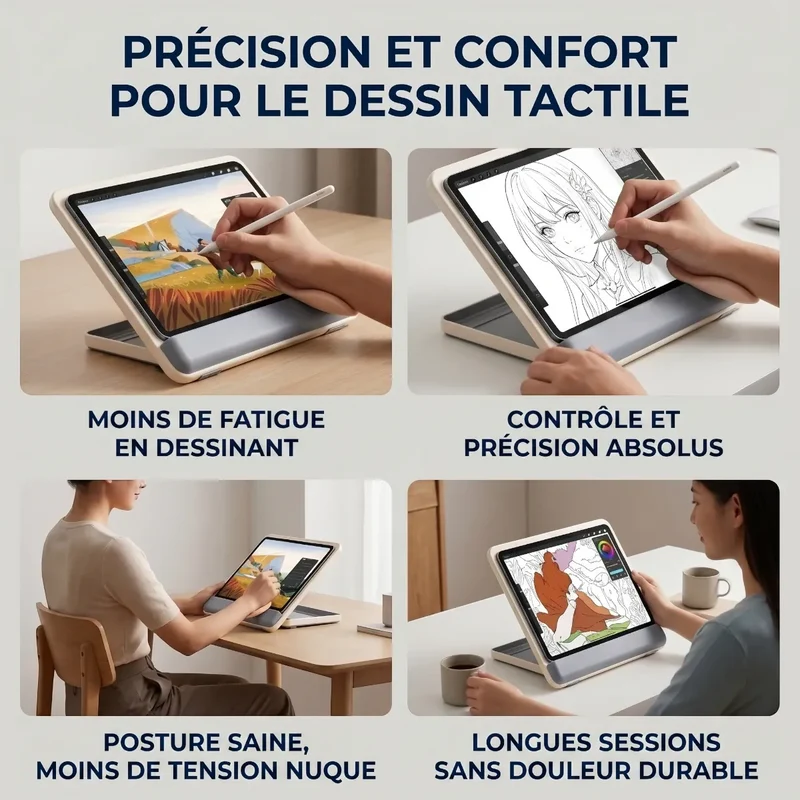 Support tablette Kreativ Pro Bois 6 Angles Posture & Tracé Stable