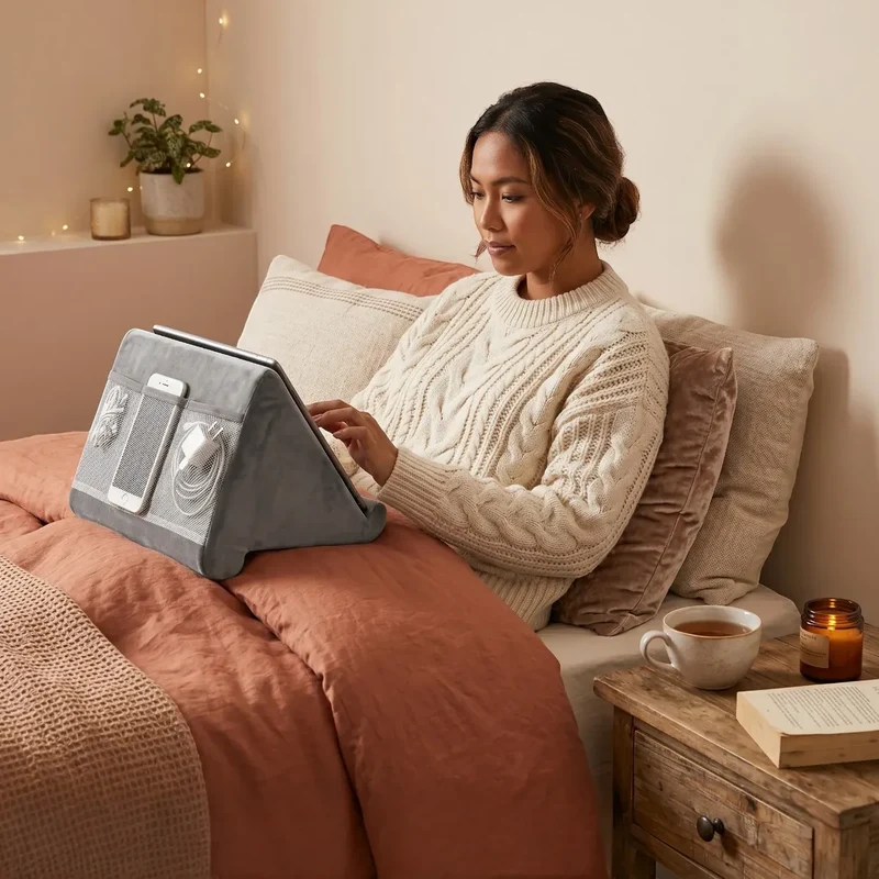 Support tablette ErgoNest - Coussin Ergonomique |Soulagement Cervical & Stabilité Tactile