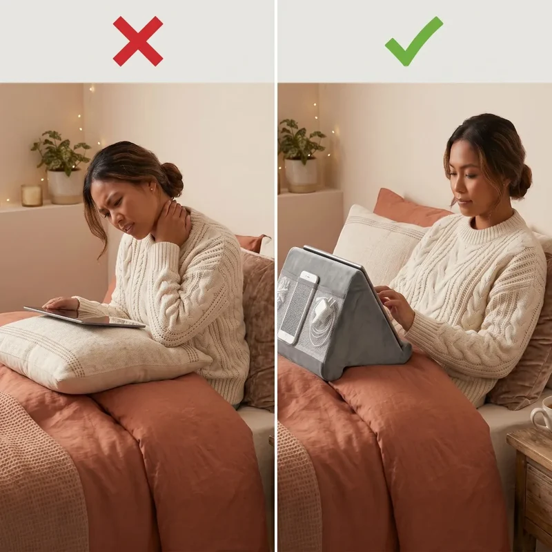Support tablette ErgoNest - Coussin Ergonomique |Soulagement Cervical & Stabilité Tactile