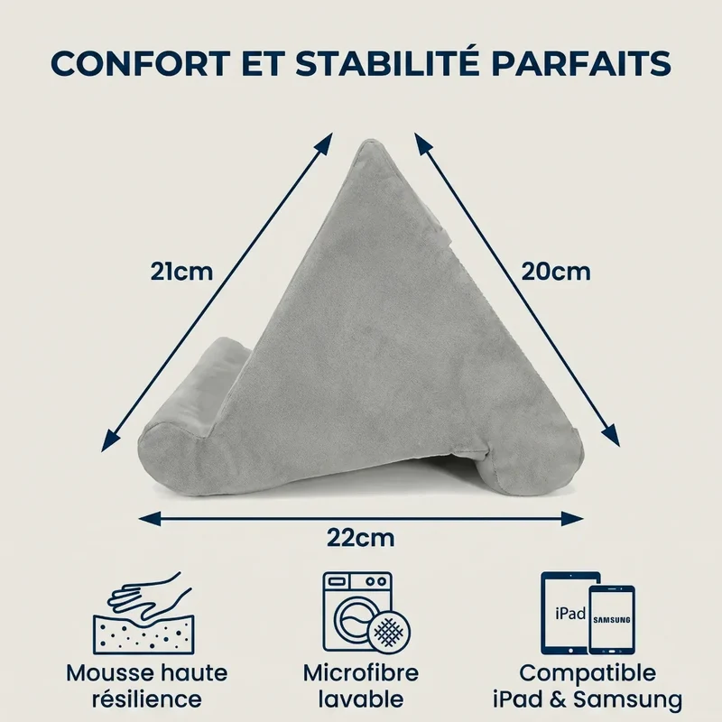 Support tablette ErgoNest - Coussin Ergonomique |Soulagement Cervical & Stabilité Tactile