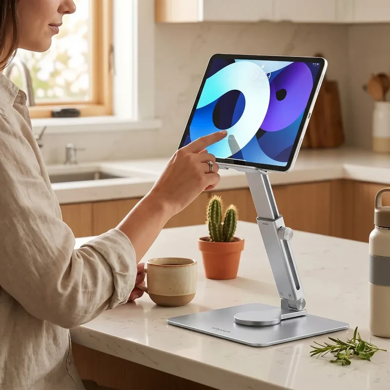 Support tablette Motion360 Aluminium Pied Orientable Ergonomie Tactile