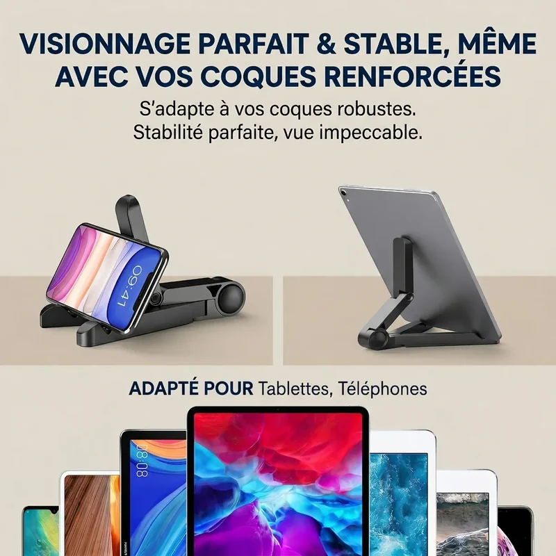Support pour tablette TabFlex Pro Orientable - Base Stable & Posture Ergonomique