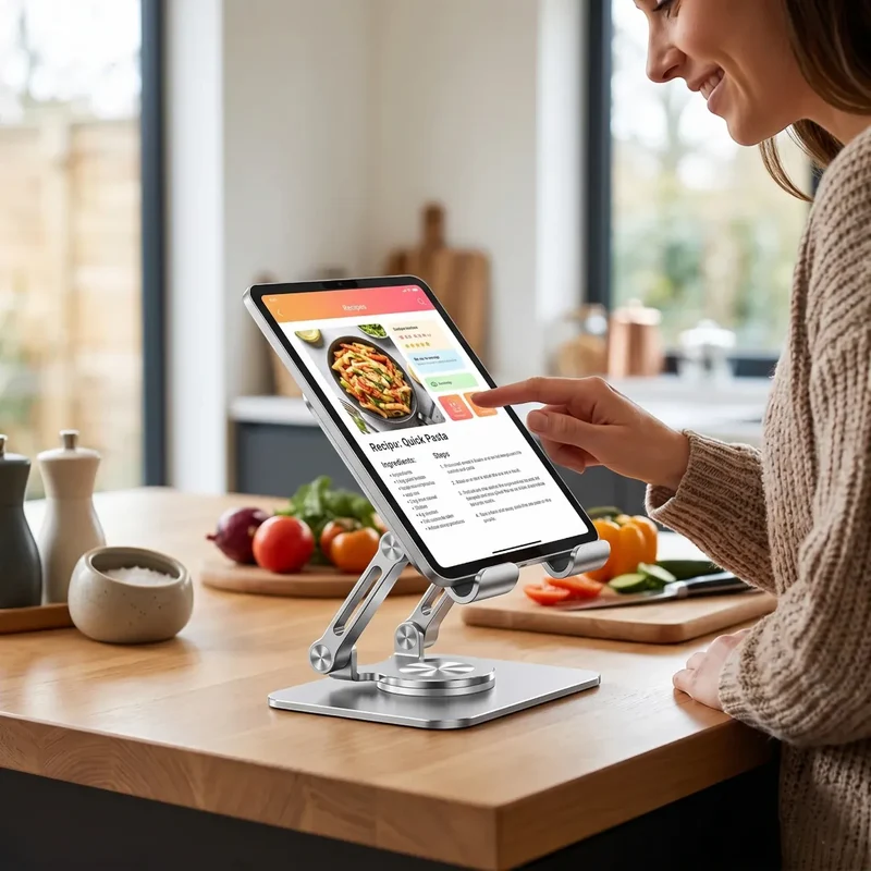 Support tablette ErgoPivot Aluminium Rotatif 360° - Stabilité & Posture