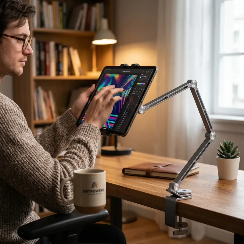 Support pour tablette FlexPro en Alliage d'Aluminium à Pied Orientable Haute Stabilité