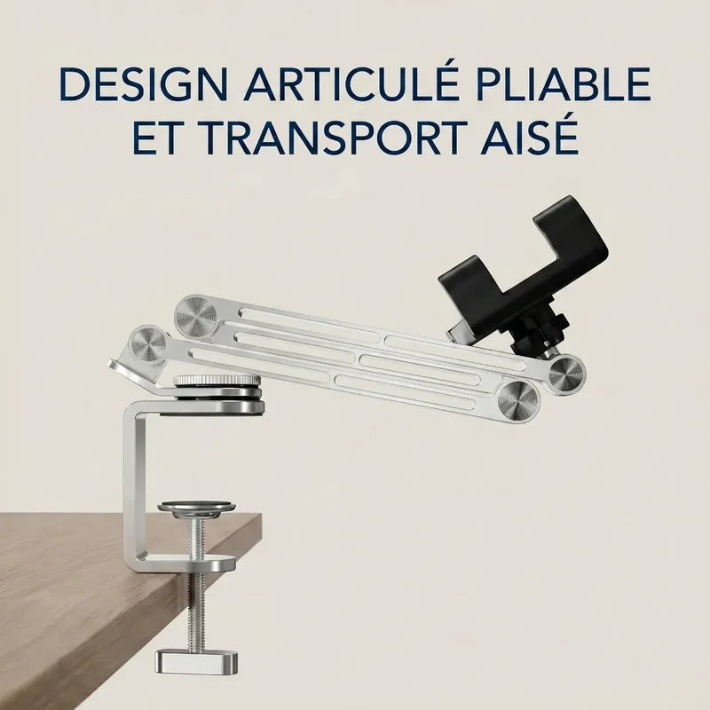 Support pour tablette FlexPro en Alliage d'Aluminium à Pied Orientable Haute Stabilité