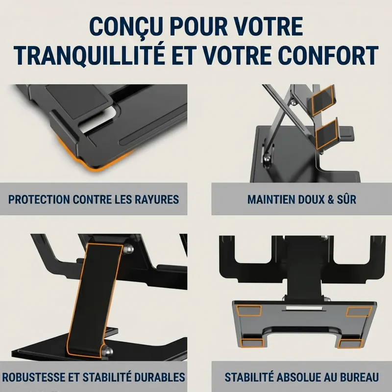 Support tablette ErgoPad X Pliable en Aluminium - Posture & Stabilité