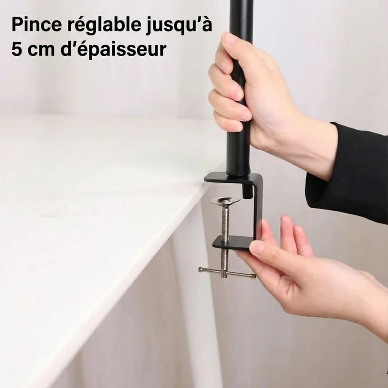 Lampe de Bureau LED avec Pince - Éclairage Ultra-Large pour Station de Travail