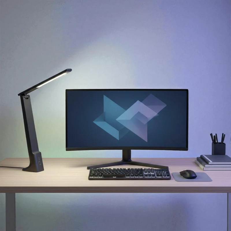Lampe de Bureau LED Pliable Rechargeable avec Protection Oculaire
