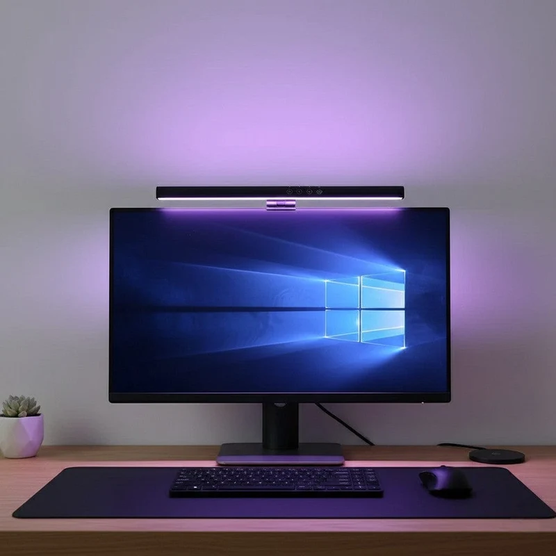 Lampe de Bureau LED Suspendue RGB pour Écran d'Ordinateur 40cm