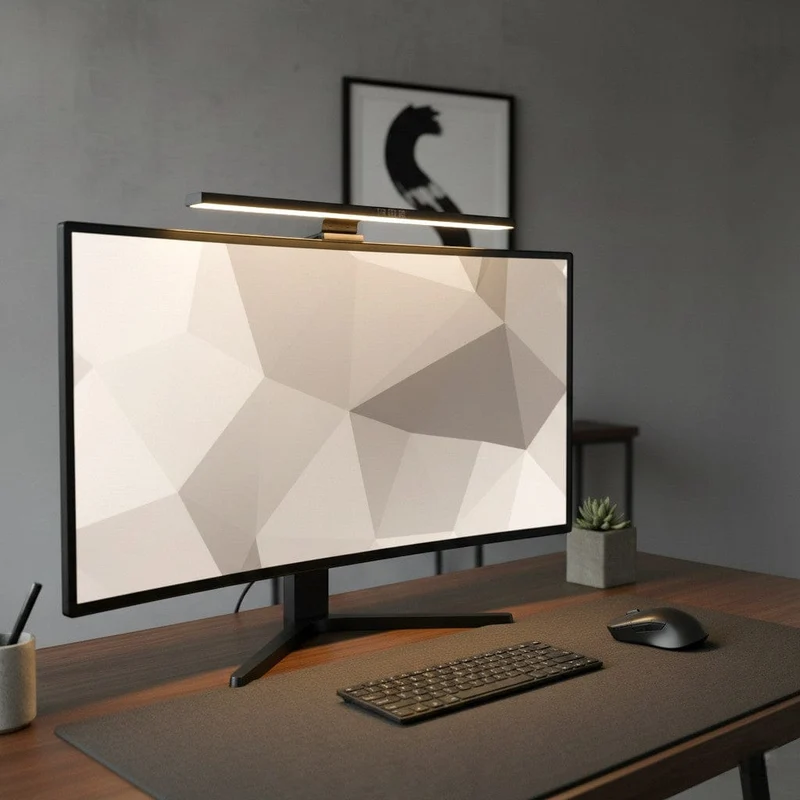 Lampe de Bureau LED à Fixation Écran (18, 25, 33, 50 cm) - Éclairage Ergonomique Anti-Fatigue