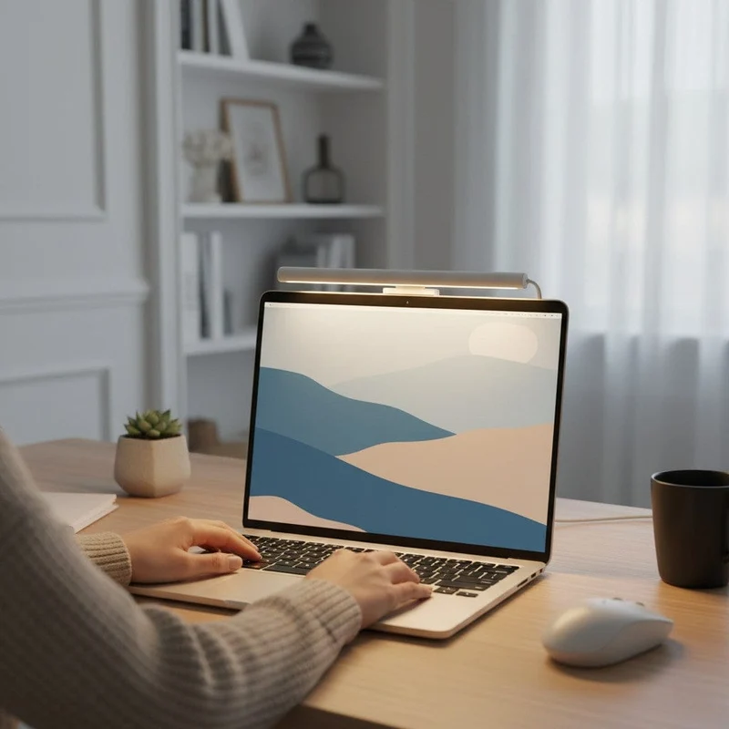Lampe de Bureau LED à Fixation Écran (18, 25, 33, 50 cm) - Éclairage Ergonomique Anti-Fatigue