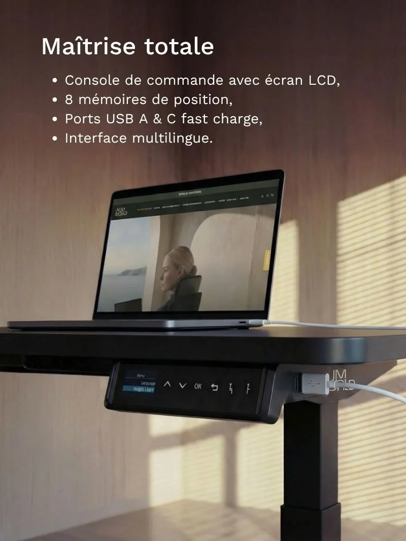 Advanced Pro - Plateau Auva | Bureau Assis Debout Électrique, 70 cm, Angles arrondis, Hautes Performances