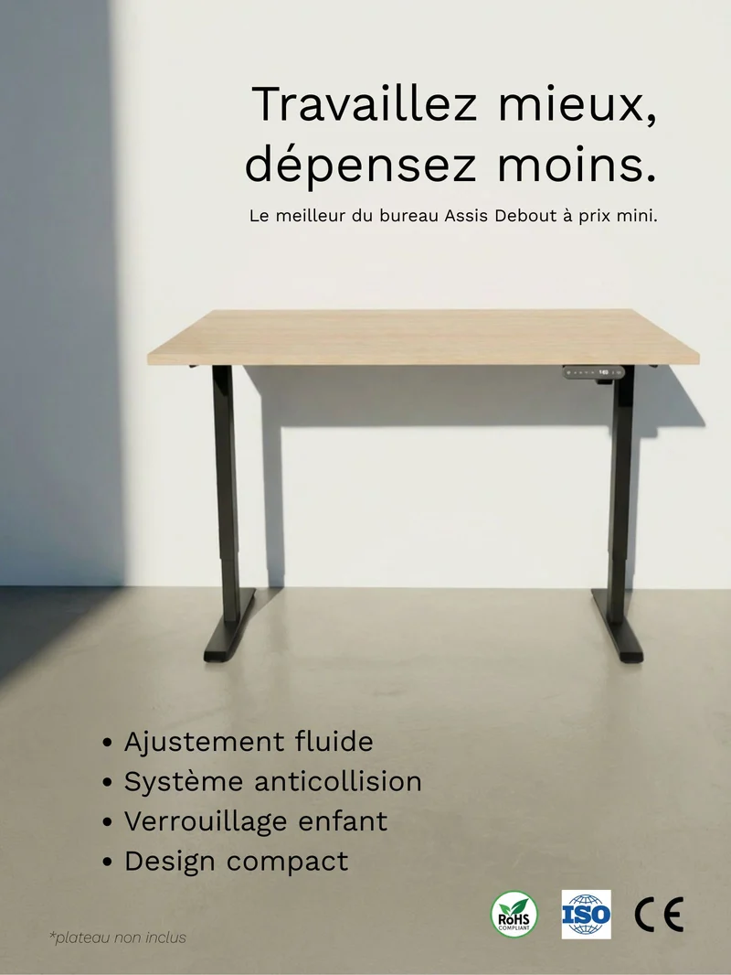Start 1 | Pieds de Bureau Électrique Réglable en Hauteur - 1 moteur