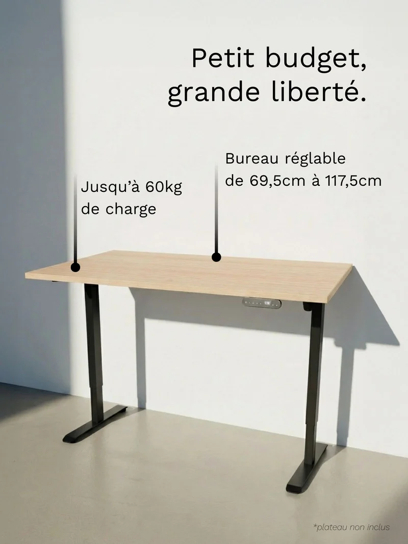 Start 1 | Pieds de Bureau Électrique Réglable en Hauteur - 1 moteur