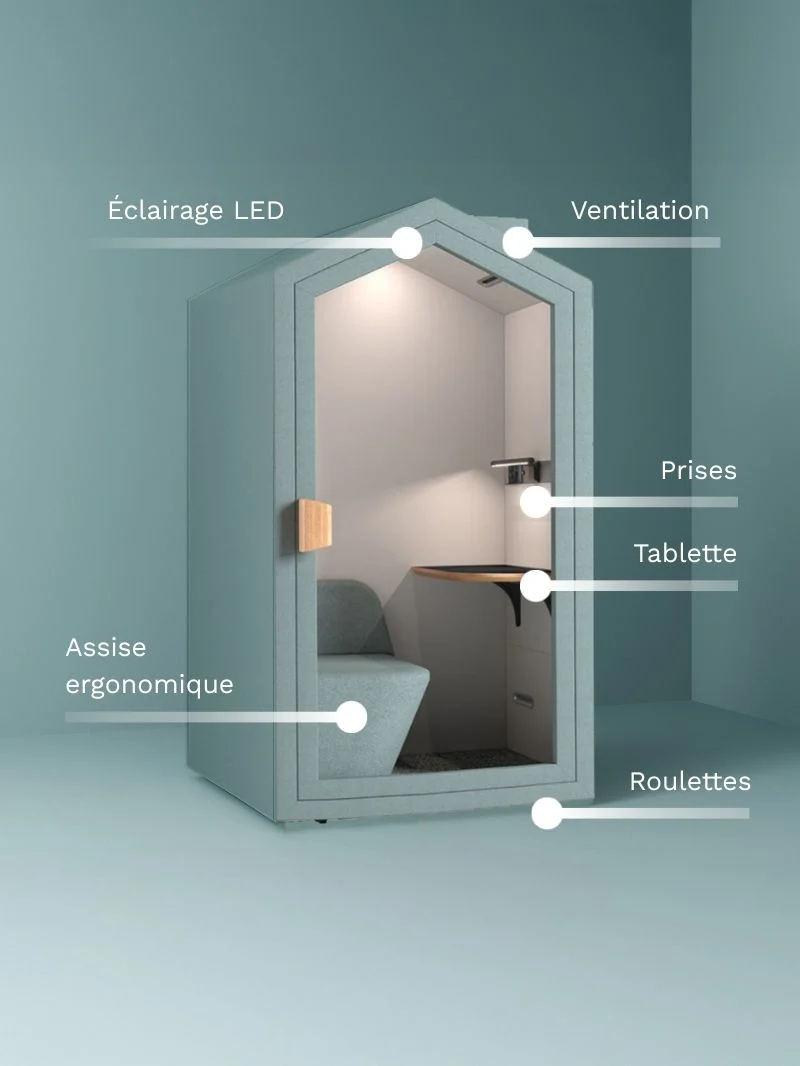 Cabine Acoustique Individuelle Premium | QuietPod Serenity