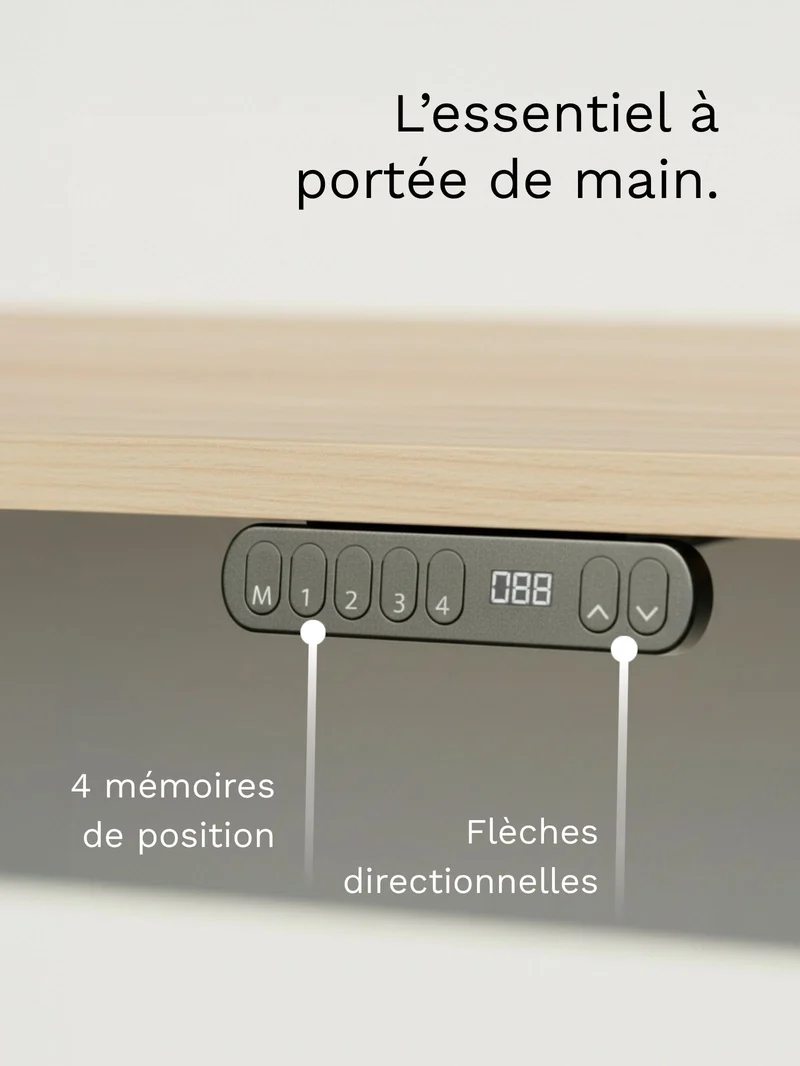 Start 1 - Plateau Small | Bureau Assis Debout Électrique 110x60 ou 120x60