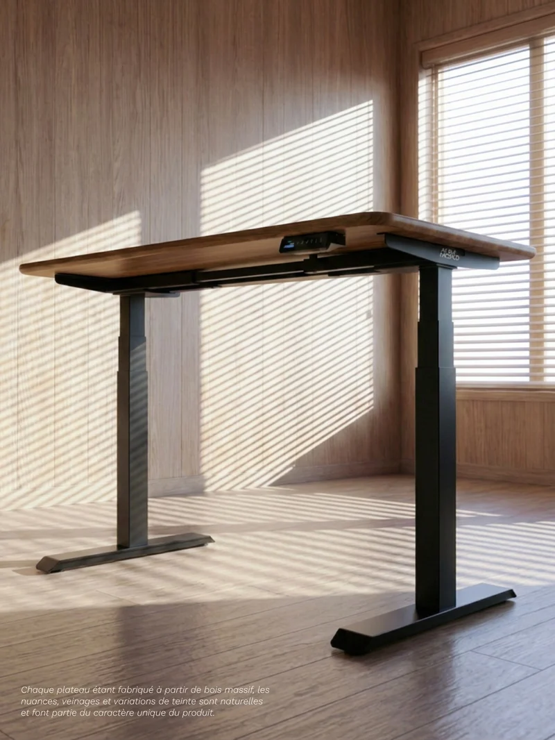 Advanced Pro - Plateau Premium Oak | Bureau Assis Debout Électrique en Chêne Massif, Hautes Performances