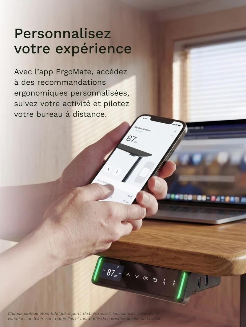 Advanced Pro - Plateau Premium Oak | Bureau Assis Debout Électrique en Chêne Massif, Hautes Performances