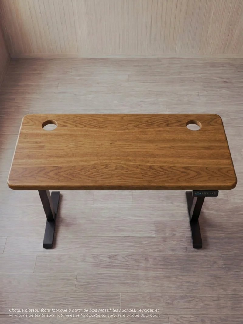 Advanced Pro - Plateau Premium Oak | Bureau Assis Debout Électrique en Chêne Massif, Hautes Performances