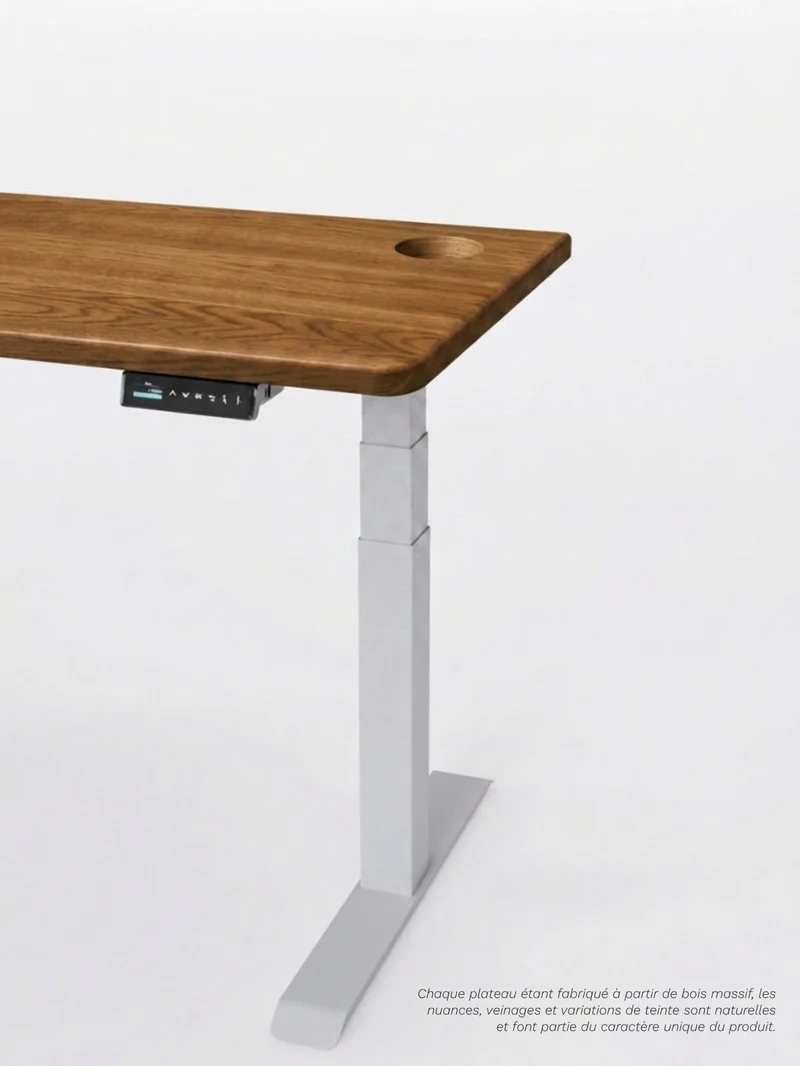Advanced Pro - Plateau Premium Oak | Bureau Assis Debout Électrique en Chêne Massif, Hautes Performances