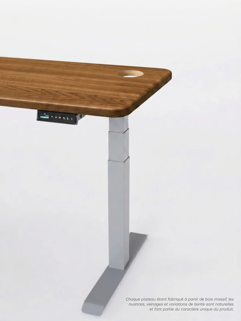 Advanced Pro - Plateau Premium Oak | Bureau Assis Debout Électrique en Chêne Massif, Hautes Performances
