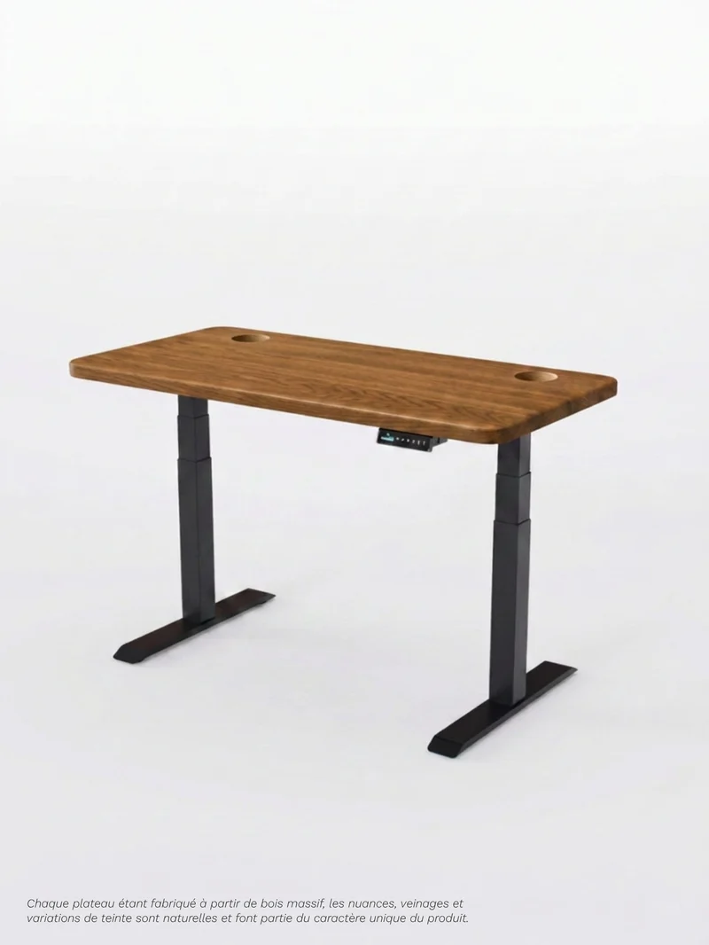 Advanced Pro - Plateau Premium Oak | Bureau Assis Debout Électrique en Chêne Massif, Hautes Performances