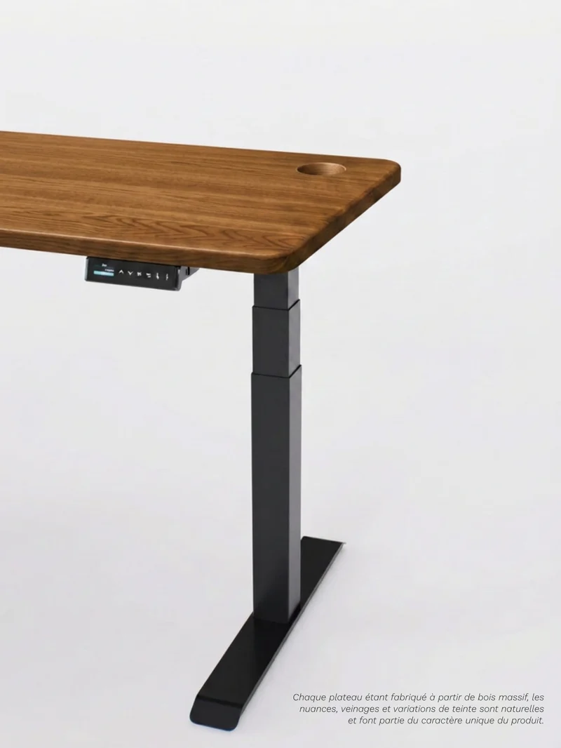Advanced Pro - Plateau Premium Oak | Bureau Assis Debout Électrique en Chêne Massif, Hautes Performances