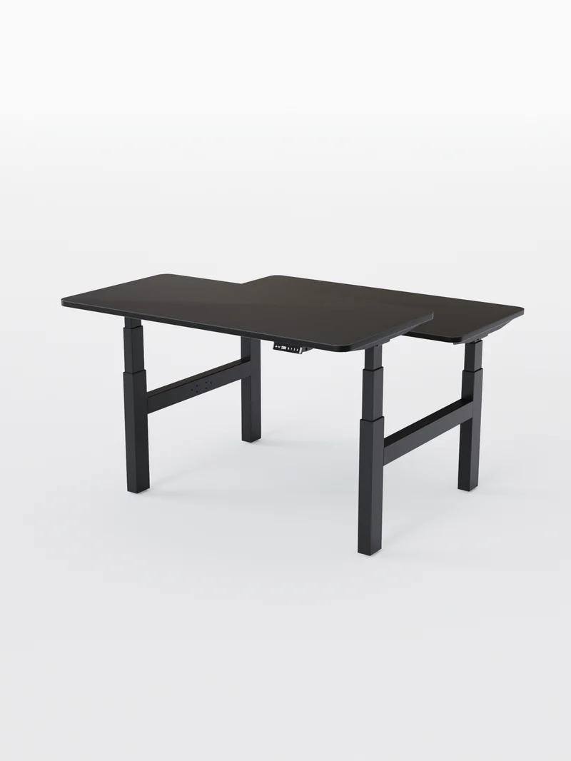 Duo Go - Plateau Auva | Bench Assis Debout Électrique 2 Postes, 70 cm, Angles arrondis, Ports USB A & C