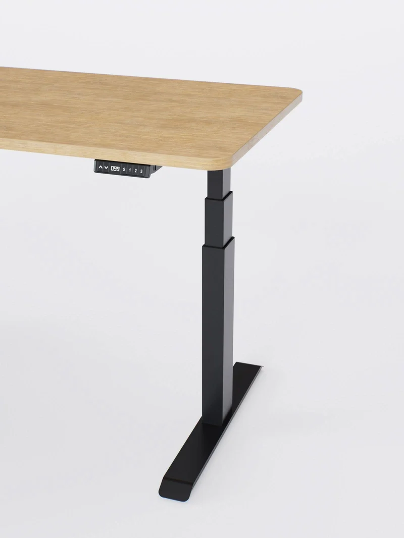 Advanced Go - Plateau Auva | Bureau Assis Debout Électrique, 70 cm, Angles arrondis, Ports USB A & C