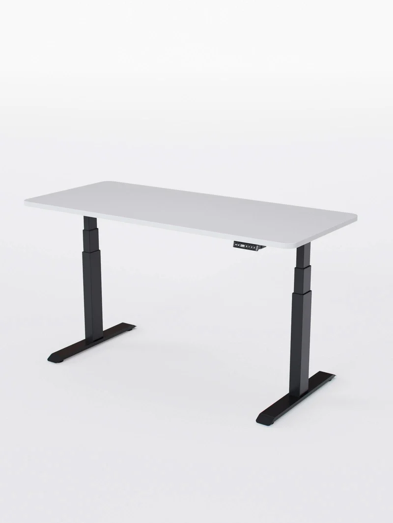 Advanced Go - Plateau Auva | Bureau Assis Debout Électrique, 70 cm, Angles arrondis, Ports USB A & C