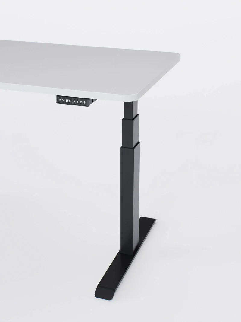 Advanced Go - Plateau Auva | Bureau Assis Debout Électrique, 70 cm, Angles arrondis, Ports USB A & C