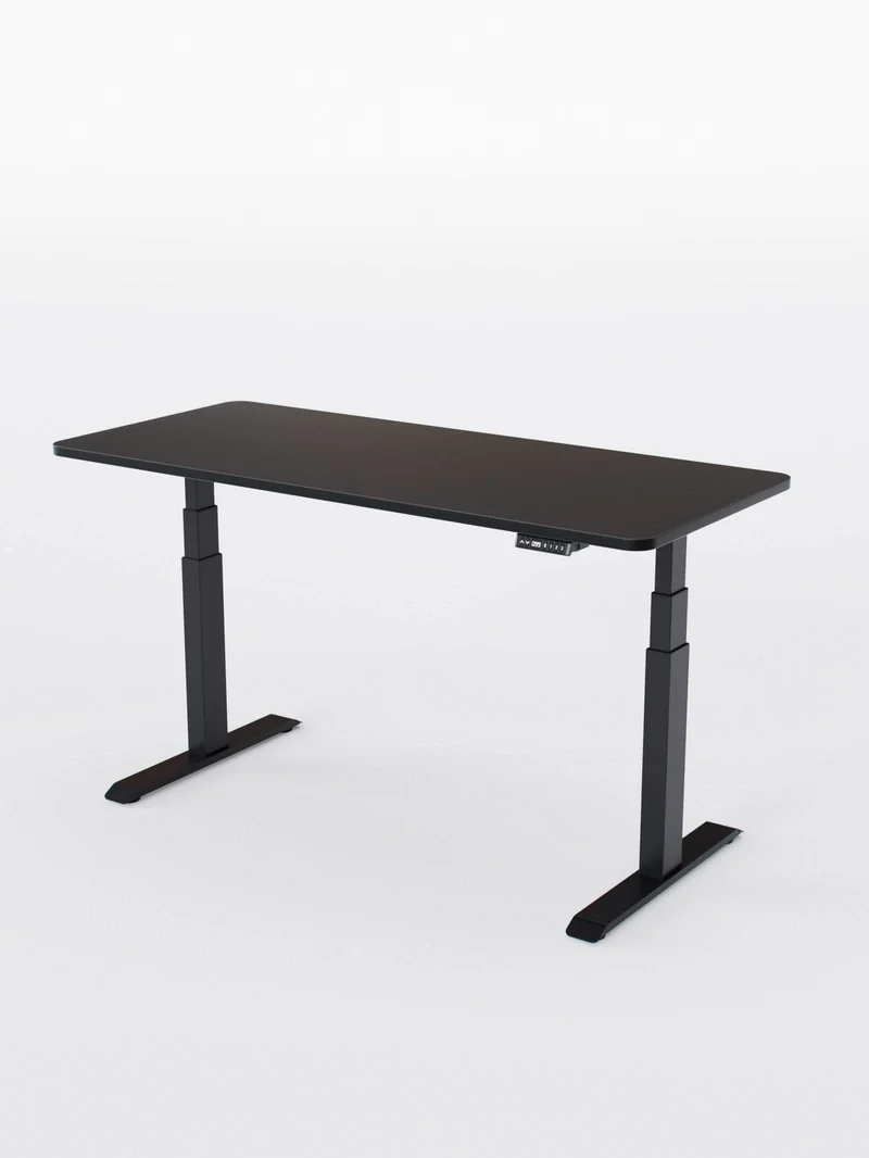 Advanced Go - Plateau Auva | Bureau Assis Debout Électrique, 70 cm, Angles arrondis, Ports USB A & C